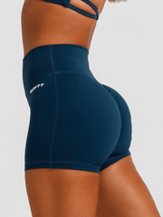 Base 4" Scrunch Shorts#colour_deep-sea