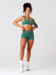 Base 4" Scrunch Shorts#colour_deep-jade